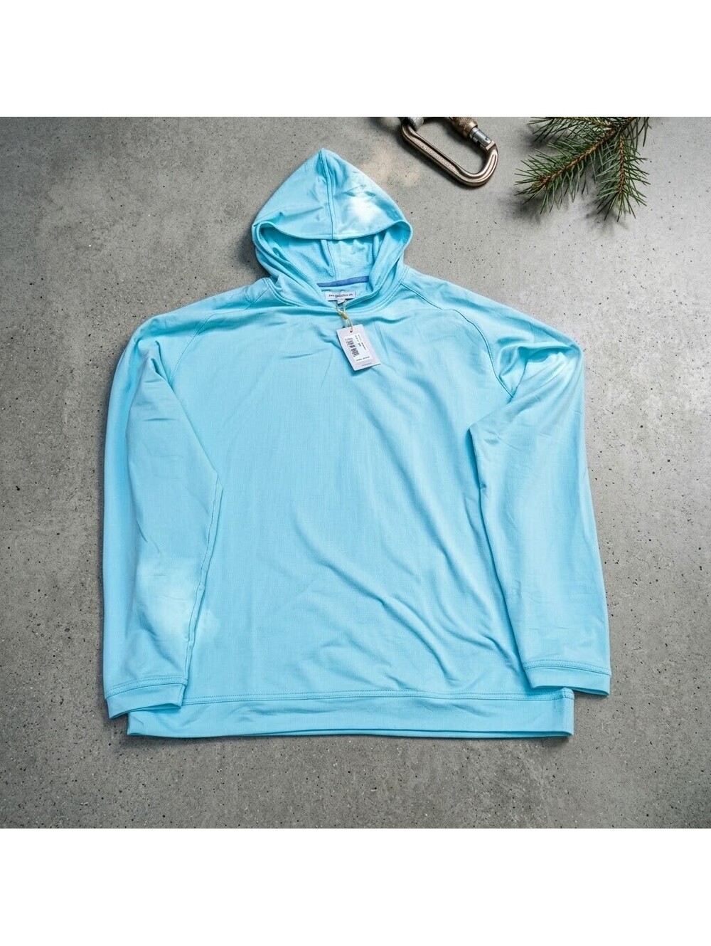 NWT Peter Millar Crown Sport Hoodie XL Light Blue Golfcore Quiet Luxury $140